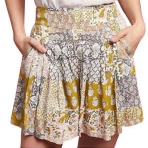 Anthropologie Dresses & Skirts - 3/$40! Maeve by Anthropologie, patchwork pleated shorts, small, EUC